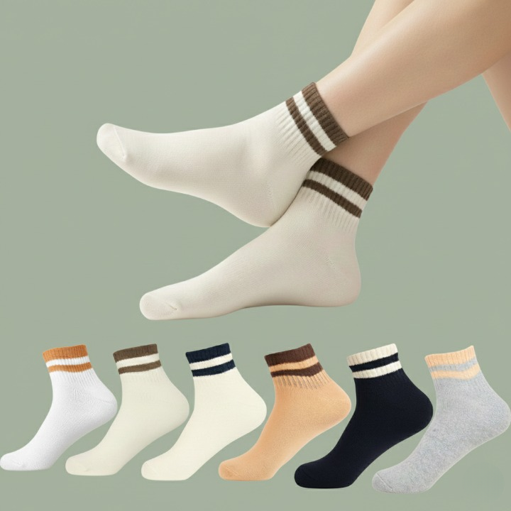 YL-11 Double Striped Ankle Length Socks