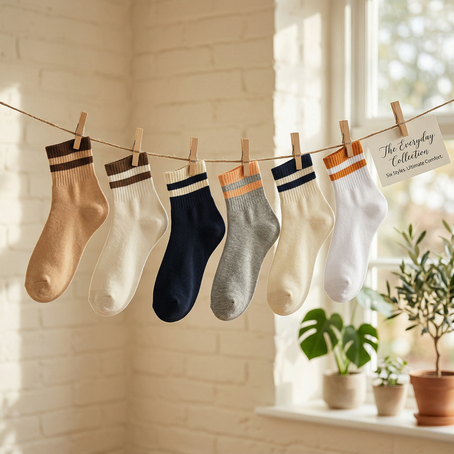 YL-11 Double Striped Ankle Length Socks