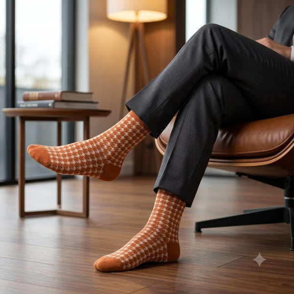 THE HERITAGE HOUNDSTOOTH ORANGE