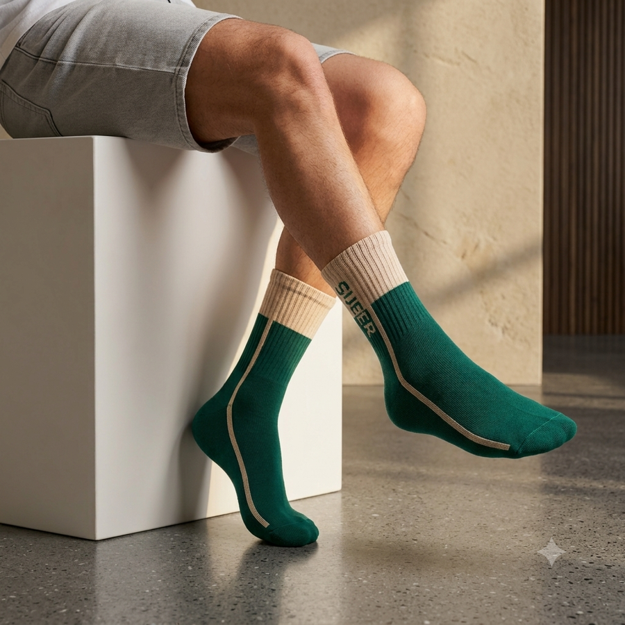 THE CYBER-LINE SUEER - CREAM & GREEN